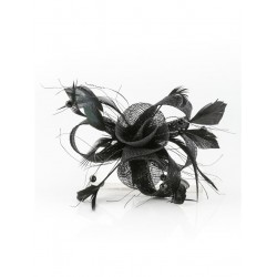 Tocado de flor negro